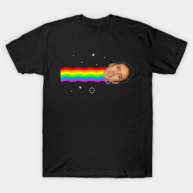 Nicolas Cage Nyan Cat Meme T-Shirt by Nova5